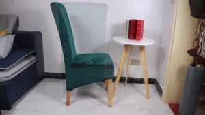 High Back Spandex Chair Cover Silver Fox Velvet Fabric Stretch Chair Covers for Home Dining Room Wedding Hotel Banquet XL Size