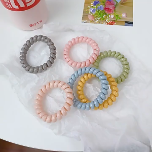 Pawfect Square 10Pcs Wire Hairband Telephone Line Hair Rope Women Hair Tie Rubber Band Korean Hair Band High Elasticity Tie Head