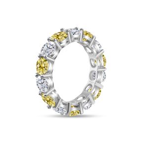 Trendy 5mm Sparkling Colorful Moissanite Solid 925 Sterling Silver Vintage Ring Full Eternity Band Luxury Party Jewelry Gift