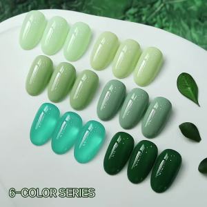 1/6 Chiếc 15Ml Gel Xanh Sơn Móng Tay Bộ Lâu Dài UV LED Nail Art Varnish Bán Vĩnh Cửu Không Chì Không Mùi Cho Móng Tay Nghệ Thuật