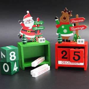 ของขวัญสร้างความคิดริเริ่มจากโต๊ะสำหรับตกแต่งวันปีใหม่ (1ชิ้น/แพ็ค) ขนาด7.3*14ซม. ไม้ตกแต่งคริสต์มาสหน้าต่างจอแสดงปฏิทิน DIY