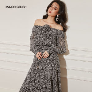 Elegant French Floral Retro Printed Fitted Slender Dress
