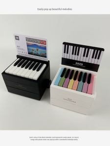 Mini Piano Desktop Calendar 2026 Melody Playing May Day Miniature Piano Zhou Jielun Simple Notation Card Calendar