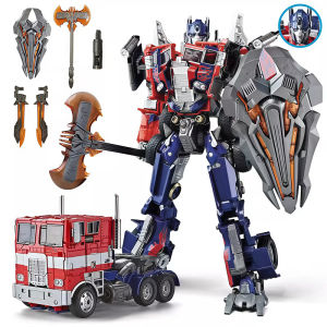 Takara Tomy | 31CM Transformation Optimus Prime Robot Car Toys Truck Head Metal Weapons Suit Gold Black Autobots Action Figure Model Toys Gift