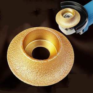 Mata Pinggul Granit 10mm Diamond Grinding Wheel Penggilingan Tepi Beralur Batu Marmer Kepala Ubin