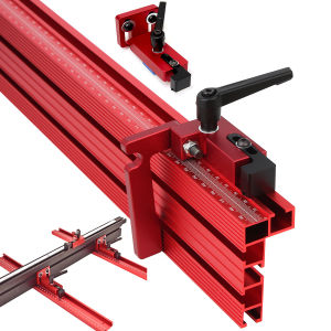 Router Table Fence Aluminum Multi T-Track Table Saw Profile Fence Woodworking T-Slot Miter Track Connector and Fence Stoppe