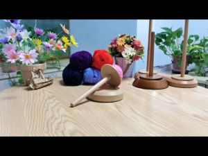 Wooden Yarn Holder Yarn Spindle Dispenser with Twirling Mechanism Craft & Sewing Supplies