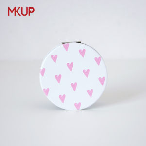 Small Heart round Portable Mirror Mini Mirror Flip Folding Magnifying HD Bag Mirror Portable Make-up Mirror