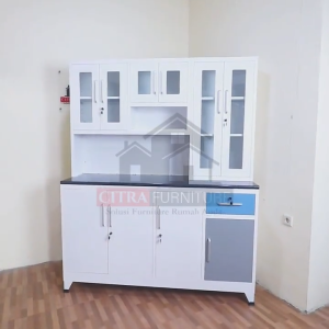 [ SHUMO ] Lemari Dapur 4 Pintu Minimalis Besi | Kabinet Rak Piring Besi | Kitchen Set Besi DAKOTA Series