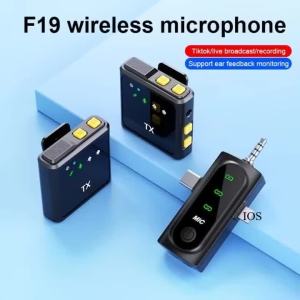 Mini Wireless Lavalier Lapel Microphone with Noise Reduction for Outdoor Live Video Shoots Podcast Mobile Phone Use