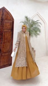 COD Saluna Dress BUSUI Ceruty Babydoll Tile Gamis Wanita Terbaru 2024 Viral Kekinian Dress Kondangan