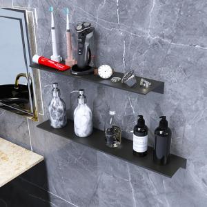 Space Aluminum Bathroom Shelf Wall Mounted Toilet Storage Organizer No Drilling Required Simple Design Makeup Desk Holder