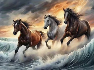 500/1000/1200/2000PCS Jigsaw Puzzle Beautiful Horse Running In Meadow For Adults Perfect For Quiet Evening Activity