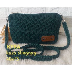 TAS RAJUT KAZA SLINGBAG DUA RUANG (20X13 Cm)