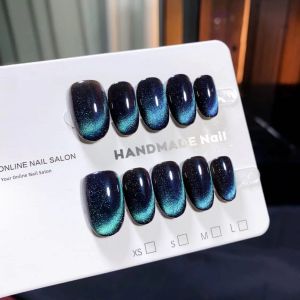 Handmade Starry Sky Fashionable White Enhancing Detachable False Nails Premium Quality Wearable Nail Art Patches Easy Application