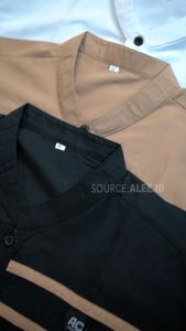 baju pria muslim modern koko kurta pakistan adem halus lengan pendek polos bordir