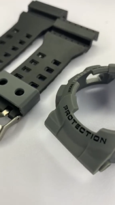 GA100 GA110 GA120 GD110 GD100 GD120 STRAPS AND BEZEL REPLACEMENT AFTERMARKET (MATTE BLACK STRAP GREY BEZEL BLACK KEEPER)