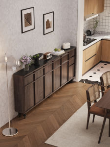 Antique Wooden Sideboard Storage Tea Cabinet Coffee Maker Display Table Living Room Narrow Cabinet Miscellaneous Goods Cabinet