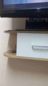 FOSWELL Wall TV Rack Wall Mounted TV Cabinet with 2 Drawer TV Stand Wall Hanging TV cabinet