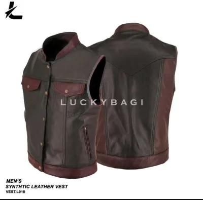 Rompi Kulit/Rompi touring/Rompi koboy/vest/pria/laki/cowo/anti angin