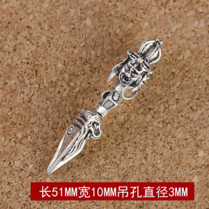 Tibetan Silver Alloy Rotating Cylinder Vajra Diamond Bell DIY Handmade Necklace Accessories Ornaments