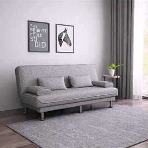 Sofa Fabric Abu-Abu Tempat Duduk Empuk Sofa Ruang Tamu Furniture Indoor Rumah Fabric Couch/Kursi Sofa Ruang Tamu Minimalis Modern Cantik Elegant Kekinian/ Multifungsi dipan Sofa Tidur
