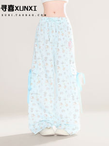 XUNXI Animal Print High Waist Elastic Casual Pants Womens Spring Autumn New Style Butterfly Knot Loose Leggings Trendy