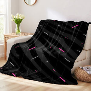 Beast Kingdom | Zebra Neon Lines Sofa Specific Soft Flannel Blanket Universal Plush Gift Blanket For All Seasons