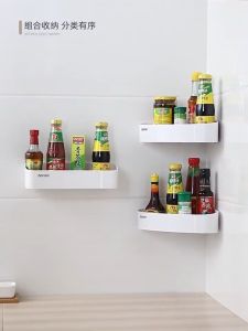 Kệ Góc Nhà Tắm OENON 417 Dán Tường Nhựa ABS Kệ Để Gia Vị Nhà Bếp Có Lỗ Thoát Nước Cao Cấp