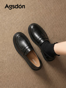 Agsdon | Soft Bottom Comfortable Black Loafers Slip-Ons