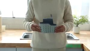 Home Storage Drain Basket Kitchen Sink Holder Adjustable Soap Sponge Shlf Hanging Drain Basket Bag Kitchen Accessories