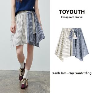 Toyouth | Chân Váy Midi Trắng Mới Hè Kết Hợp Chất Liệu Ren