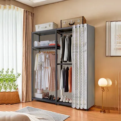 XIMIWU | Floor Standing Coat Rack Simple Wardrobe Shelf
