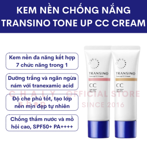 Kem nền dưỡng trắng chống nắng Transino Tone Up CC Cream 30g Nhật Bản