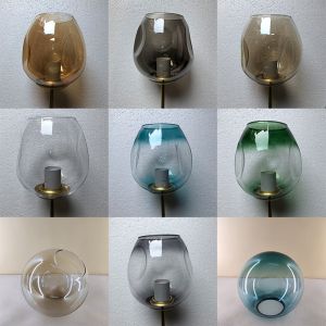 Glass E27 Light Cover Smoke Gray Transparent Cognac