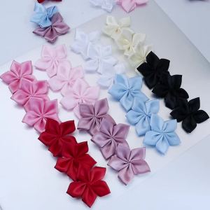 20 Chiếc Hoa Ruy Băng Satin 6mm Nhiều Màu Sắc Năm Cánh Tự Làm Thủ Công Để May Vá Trang Trí Đám Cưới Làm Album Ảnh - Phụ Kiện Cài Áo Vải Nhân Tạo