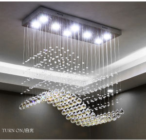 Luxurious Crystal Pendant Light Led Lights For Room Ceiling Lights Modern Rectangle Chandelier