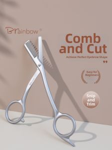 Brainbow | Women-specific Metal Comb Safety Eyebrow Trimming Scissors