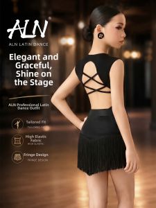 AILANGNA | Girls Latin Dance Costume With Fringe