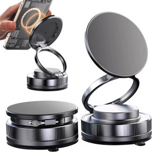 2026 New Vacuum Magnetic Phone Holder for Car - Suction Cup Phone Mount for MagSafe 360° Rotatable Portable Strong Magnet Stand