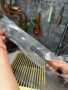 2 IN 1 Bottle Brush Cup Brush Long Handle ABS Nylon Cleaning Brush Kitchen Household Washing Tool Walnut Color