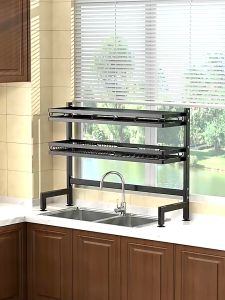Kệ đựng bát đĩa MIKI Trên Bồn Rửa Bát Cao Cấp Đa Năng Kệ Để Chén Đĩa Thông Minh Sơn Đen Tĩnh Điện kệ chén đa năng 1/2 Tầng
