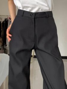 กางเกงขายาวทรงตรงผ้ากำมะหยี่สำหรับผู้หญิงไซส์ใหญ่ สไตล์เกาหลี กางเกงขายาวทรงหลวมสบาย ๆ สำหรับฤดูใบไม้ร่วง 2024