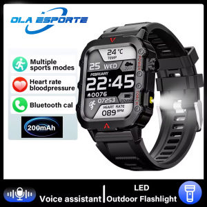 Smart Watch Ola Esporte Outdoor LED Flashlight Smartwatch 2025 Heart Rate Blood Oxygen/Pressure Sleep Monitor Waterproof Watch