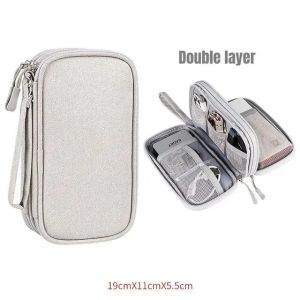 other | 1Pc NEW Travel Organizer Bag Cable Storage Organizers Pouch Carry Case Portable Waterproof Double Layers Storage Bags Cable Cord