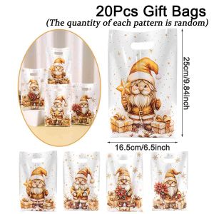 Túi Quà Giáng Sinh 10/20/50 Cái/bộ Có Quai Xách In Hình Ông Già Noel Và Người Tuyết Chất Liệu Nhựa Dùng Trang Trí Tiệc Giáng Sinh & Lễ Hội Năm Mới