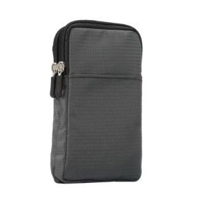 Soft Cloth Mobile Phone Bag Double Layer Zipper Mini Messenger Bag Mens Halterneck Zipper Bag Change Packet Buggy Bag Belt