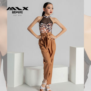 MuLanXi ฤดูร้อน ใหม่เต้นรําละตินเครื่องแต่งกาย แขนกุด เสื้อท่อนบน สําหรับสาวเด็กฝึกชุดเต้นรําเสื้อผ้า