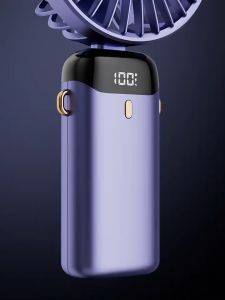 10000mAh Mini Fan USB Rechargeable Mini Fan Adjustable Cooling Fan Handheld Fan with Battery Display