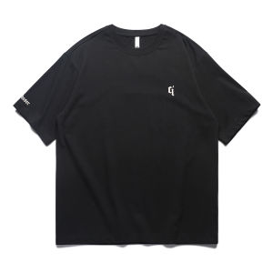 Premium Feel round Neck Short Sleeve Mens T-Shirt Summer 270G Heavyweight Pure Cotton Loose Fit Five-Quarter Sleeve Body Tee